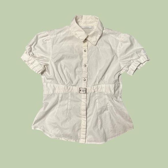 🌥️dressbarn button up blouse with small belt - Picture 1 of 3